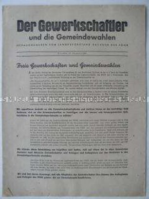 Wahlzeitung des FDGB-Landesvorstandes Sachsen
