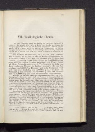 VII. Toxikologische Chemie.