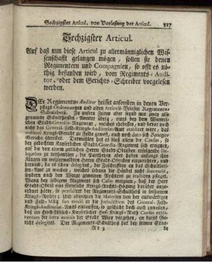 Sechzigster Articul. auf daß nun diese Articul zu allermänniglichen Wissenschafft gelangen mögen ...