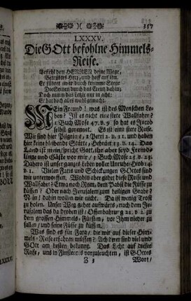 LXXXV. Die Gott befohlne Himmels-Reise. - XCIII. Der Gläubigen Himmels-Schlüssel.