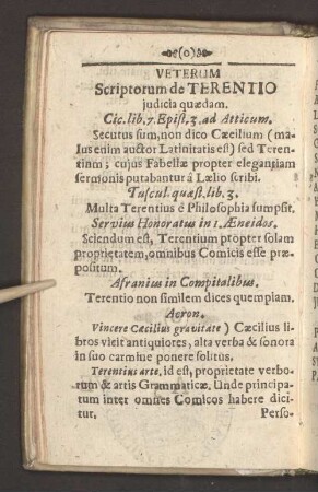 Veterum Scriptorum de Terentio judicia quaedam.