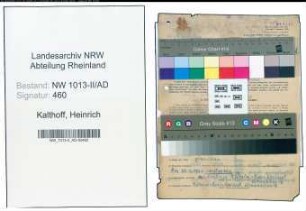 Entnazifizierung Heinrich Kalthoff , geb. 03.08.1891 (Stadtinspektor)