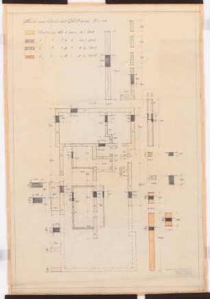 Reichsluftfahrtministerium, Berlin (Vorgängerbauten): ehemaliges Kriegsministerium: Gärtnerei: Abriss Grundriss 1:100