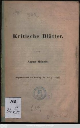 Kritische Blätter