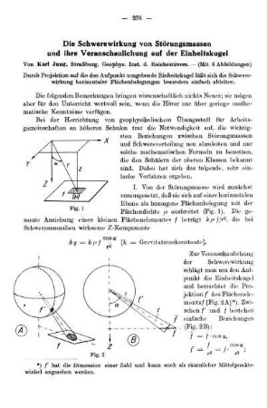 Die Schwerewirkung von Störungsmassen und ihre Veranschaulichung auf der Einheitskugel