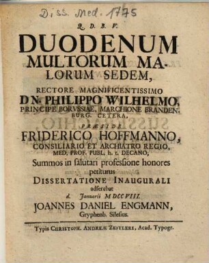 Duodenum Multorum Malorum Sedem