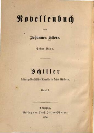 Novellenbuch, 1. Schiller ; 1