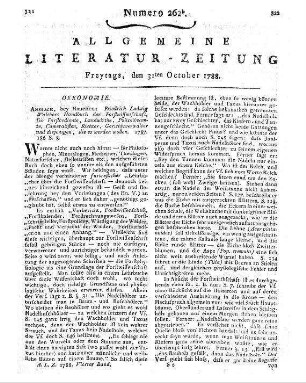 Monatsregister vom October 1788
