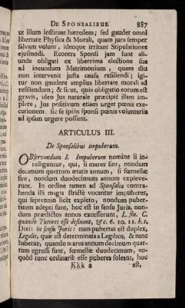887-902, Articulus III. De Sponsalibus impuberum.