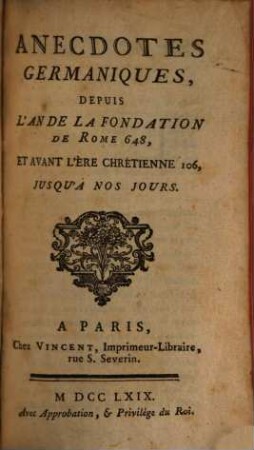 Anecdotes germaniques