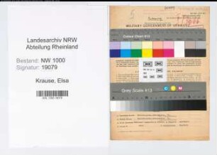 Entnazifizierung Elsa Krause, geb. 15.05.1897 (Kauffrau)