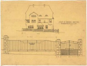 Billing, Hermann; Bretten, Heilbronnerstr. 3; Haus Dr. Gerber - Einfriedung (Ansicht; Detail)