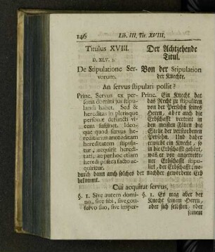 Titulus XVIII. De stipulatione servorum.