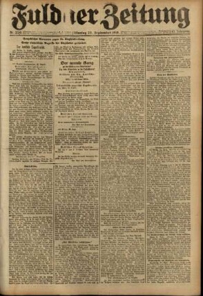 Ausgabe vom Montag, den 23. September 1918.