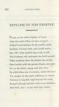 Epitaph on Mrs Erskine