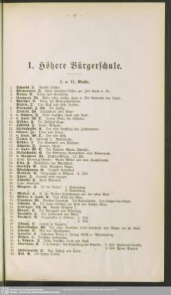 I. Höhere Bürgerschule