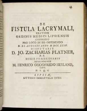 De Fistula Lacrymali