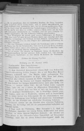 Sitzung am 27. Januar 1885.