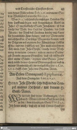 Am Ersten Sontag nach Epiphaniae