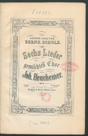 Sechs Lieder für gemischten Chor : op. 8