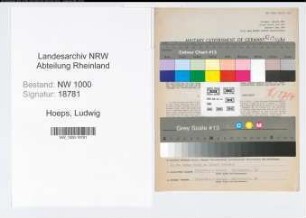 Entnazifizierung Ludwig Hoeps, geb. 02.10.1907 (Kaufmann)