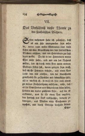 VII. Das Verhaeltniß dieser Theorie zu dey symbolischen Buechern