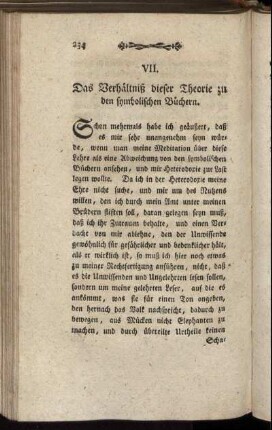 VII. Das Verhaeltniß dieser Theorie zu dey symbolischen Buechern