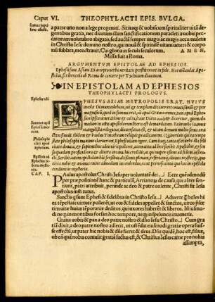 Argumentum Epistolae Ad Ephesios.