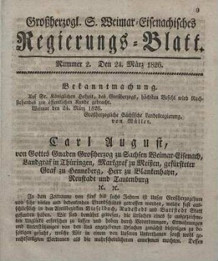 Nr. 2 : 24. März 1826