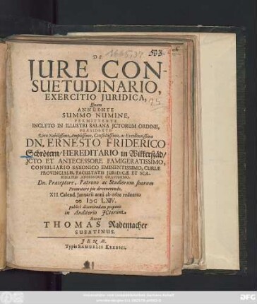 De Iure Consuetudinario, Exercitio Iuridica