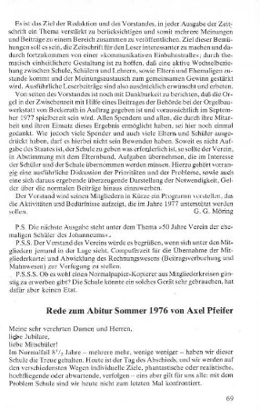 Rede zum Abitur Sommer 1976 von Axel Pfeifer