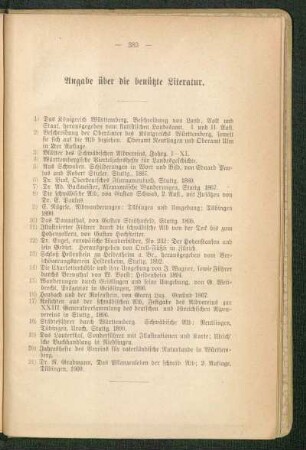 Angabe über die benützte Literatur