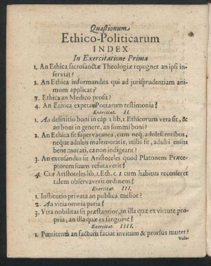 Quaestionum Ethico-Politicarum Index