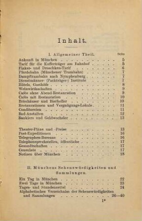 Kleiner Führer durch München und seine Umgebung sammt den Königsschlössern : München für 1 Mark. Mit Stadtplan, Plan der 3 Theater, Kärtchen des Starnberger Sees und Plan von Nymphenburg
