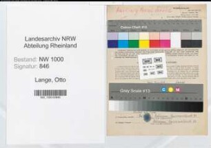 Entnazifizierung Otto Lange, geb. 16.02.1903 (Techn.Angest.)