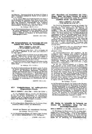 Schulgelderhebung bei vorübergehendem kriegswichtigem Einsatz : [Amtliche Erlasse] ; [Amtlicher Teil]