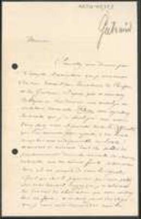 Brief von Charles-Eugène Bertrand an Unbekannt