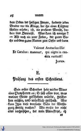 E. Prüfung des ersten Schreibens.