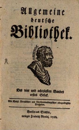 Allgemeine deutsche Bibliothek. 84. 1788
