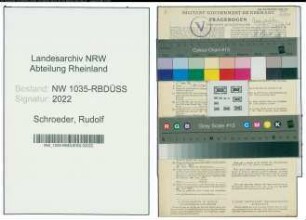 Entnazifizierung Rudolf Schroeder , geb. 29.03.1909 (Ingenieur)