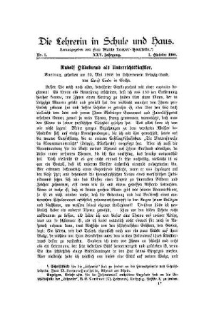 Rudolf Hildebrand als Unterrichtskünstler : Vortrag, gehalten am 23. Mai 1908 im Lehrerverein Leipzig-Land