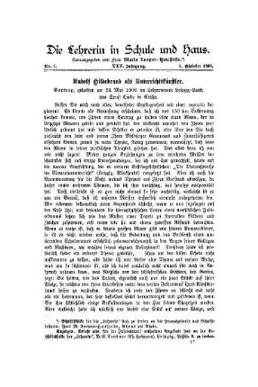 Rudolf Hildebrand als Unterrichtskünstler : Vortrag, gehalten am 23. Mai 1908 im Lehrerverein Leipzig-Land