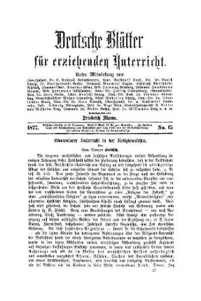 Elementarer Untericht in der Religionslehre