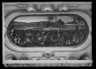 Historienbild unter dem Bildnis Hildrichs