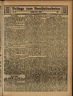 Zweite Ausgabe vom Sonntag, den 01. April 1917.