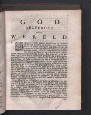 [1.] God Regeerder van de Wereld.
