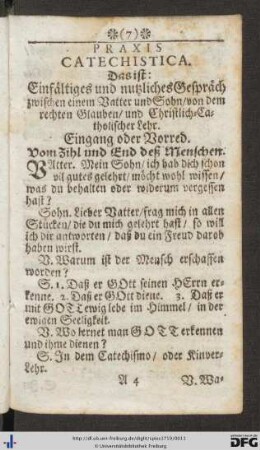 Eingang oder Vorred. Vom Zihl und End deß Menschen.
