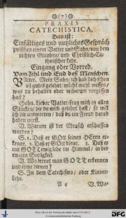 Eingang oder Vorred. Vom Zihl und End deß Menschen.