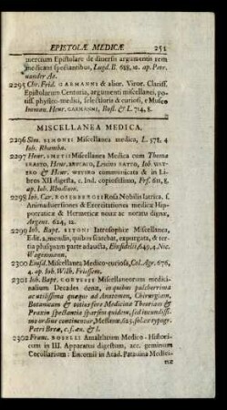 Miscellanea Medica