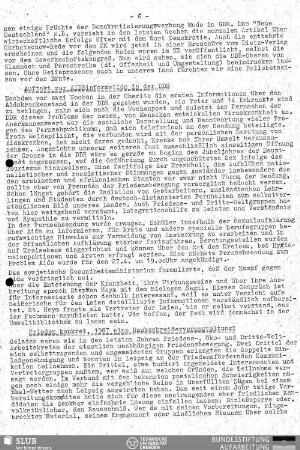Frieden konkret, 1987 eine Rausschmeißerveranstaltung?